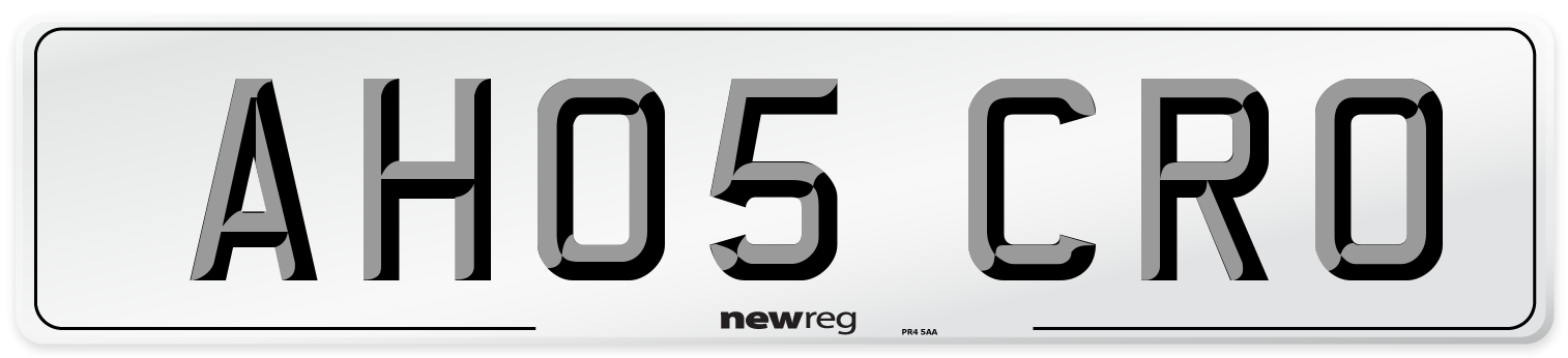 AH05 CRO Number Plate from New Reg